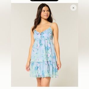 Hollister Floral Blue Sleeveless Dress